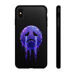 Glitch Sad Face Phone Case, Anime Melt Static Tough Cover