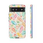 Watercolor Flip Flops pattern Tough Case | Beach Shells Phone Cover