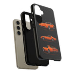 C3 Corvette Art Phone Case Orange, Three-View Vector Cover, Gift