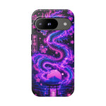 Neon Dragon Smoke Trail Vaporwave Art Tough Phone Case