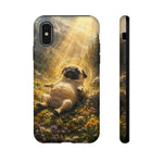 Pug in Sunbeams phone case | Dog Lover Tough Cover