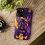 French Bulldog Pop-Art Portrait Tough Phone Case - Purple Gold