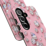 Pink Rhinestone Diamond Pattern Phone Case | Sparkle Gem Print