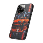 Orange Supra Phone Case, Neon City Night JDM Sports Car Tough Cover