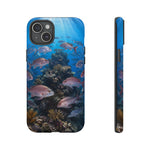 Snapper Reef Phone Case, Sunlit School Ocean Fishing Tough Cover