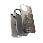 Autumn Temple Steps phone case | Japanese watercolor landscape cover