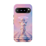 Praying Cherub Statue halo Vaporwave Aesthetic phone case