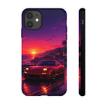 FD RX-7 Retro Sunset Sports Car Tough Case | Neon Vaporwave Beach Drive