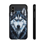Siberian Husky Geometric Diamond Art Tough Phone Case