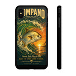Golden Pompano Fish Phone Case | Coastal Sunset Surf Illustration