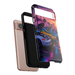 Sunset Car Meet Civic Phone Case | Sports Cars, Palm Trees, Neon Beach Scene