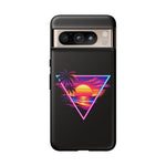 Synthwave Sunset Triangle Phone Case Retro Vaporwave Case