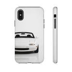 White NA Miata Phone Case, Retro MX5 Roadster Cover, Gift for Car Guys