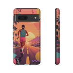 Retro Runner Sunset phone case | 80s Vaporwave jogging design