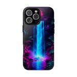 Neon Waterfall Jungle Night Vaporwave Art Tough Phone Case