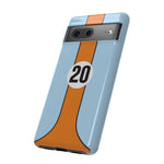 Blue Orange 20 Retro Endurance Racing Stripe Tough Phone Case Cover