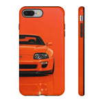 Orange Supra Phone Case, MK4 90s JDM Legend Tough Protective Cover for Men
