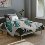 Teal Vintage 1956 F100 Truck Blanket | Microfiber Velveteen Throw