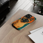 Siamese Cat Retro Halftone Portrait Case - Orange Teal Print