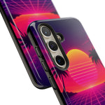 Classic Grid Sunset Vaporwave Art Tough Phone Case