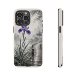 Purple Iris Rain Lakeside Phone Case Zen Art Tough Case
