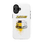 Z06 Corvette Phone Case, Yellow Sketch Reveal Chrome Cover