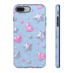 Pink Hearts & Holographic Stars Phone Case | Tough Cover