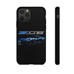 Blue C7 Z06 Sports Car Tough Phone Case Track Style Cover Gift