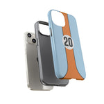 Blue Orange 20 Retro Endurance Racing Stripe Tough Phone Case Cover