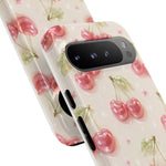 Pink Cherry Pattern Phone Case | Cute Retro Fruit Design