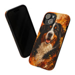 Bernese Mountain Dog Portrait Tough Phone Case - Warm Paint Splatter