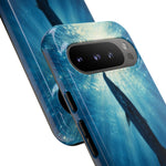 Barracuda Silhouette Phone Case, Sunlit Marine Art Tough Cover