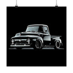 1956 Ford F-100 Pickup Poster Wall Art Print Classic Truck Garage Decor Gift