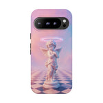 Praying Cherub Statue halo Vaporwave Aesthetic phone case