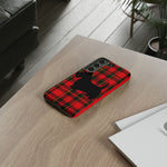 Scottish Terrier Silhouette Plaid Art Tough Phone Case
