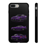 Purple R33 Skyline GTR JDM Sports Car Phone Case Tough Multi View