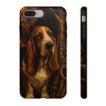 Basset Hound Phone Case Jazz Saxophone Tough Cover Gift Art