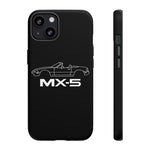 MX-5 Miata White Side Silhouette Tough Phone Case Cover Gift