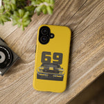 1969 Camaro Z28 Yellow Front View Muscle Car Tough Phone Case
