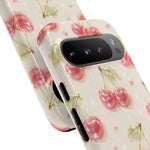 Pink Cherry Pattern Phone Case | Cute Retro Fruit Design