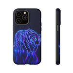 Neon Blue Tiger phone case | tough protective cover