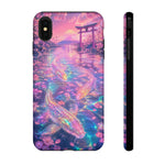 Holographic Koi Cherry Blossom Vaporwave Art Tough Phone Case