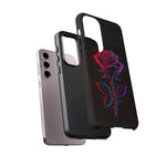 Glitch Rose Neon Phone Case Vaporwave Tough Cover