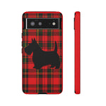 Scottish Terrier Silhouette Plaid Art Tough Phone Case