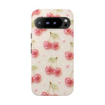Pink Cherry Pattern Phone Case | Cute Retro Fruit Design