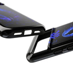 Glitch Wolf Howl Art Tough Phone Case - Blue Violet