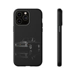 Black Classic C10 Truck Phone Case | Vintage Pickup Reflection, Minimal Auto Design
