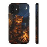 Campfire Cat Phone Case, Marshmallow Night Painterly Cover