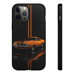 Orange Cuda Phone Case, Muscle Car Stripe Studio Cover, Gift