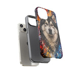 Alaskan Malamute Portrait Tough Phone Case - Vivid Paint Splatter